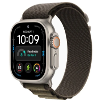 Apple Watch Ultra 4 49mm Natural Titanium Case with Dark Olive Alpine Loop (S)