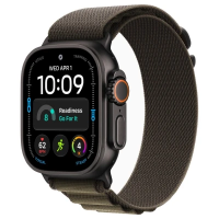 Apple Watch Ultra 4 49mm Black Titanium Case with Dark Olive Alpine Loop (M)