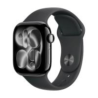 Apple Watch Series 11, 46 мм корпус из алюминия цвета «Jet Black», ремешок Sport Band размера M/L цвета «Black»