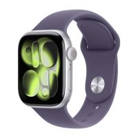 Apple Watch Series 11, 46 мм корпус из алюминия цвета «Silver», ремешок Sport Band размера M/L цвета «Purple Fog»