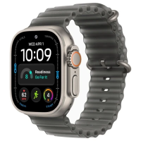 Apple Watch Ultra 4 49mm Natural Titanium Case with Translucent Black Ocean Band