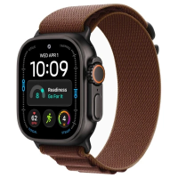 Apple Watch Ultra 4 49mm Black Titanium Case with Burgundy Alpine Loop (L)