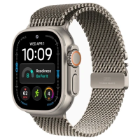 Apple Watch Ultra 4 49mm Natural Titanium Case with Natural Titanium Milanese Loop (S)
